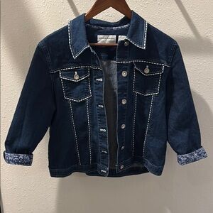 Women  Denim Jacket with White Stitching